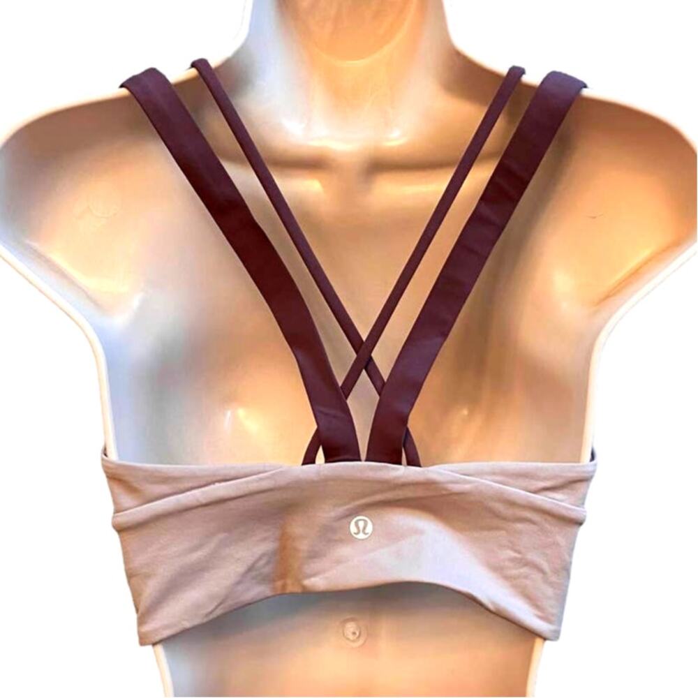 NWOT Lululemon Pushing Limits Bra Light Support For C/D Smoky Blush Maroon Sz 6